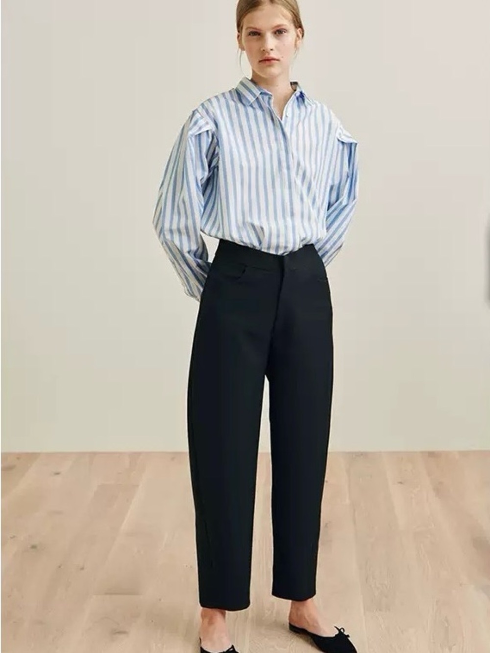 Toteme Striped Blue & White Button-Down Shirt - Women's Relaxed Fit